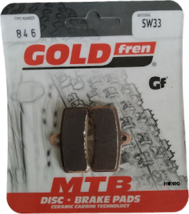 Pastiglie per freni a disco bicicletta GOLDfren, compatibili shimano slx xt saint, uso gravoso e Racing con placchetta in Rame  e mescola carbo-Ceramica sinterizzata